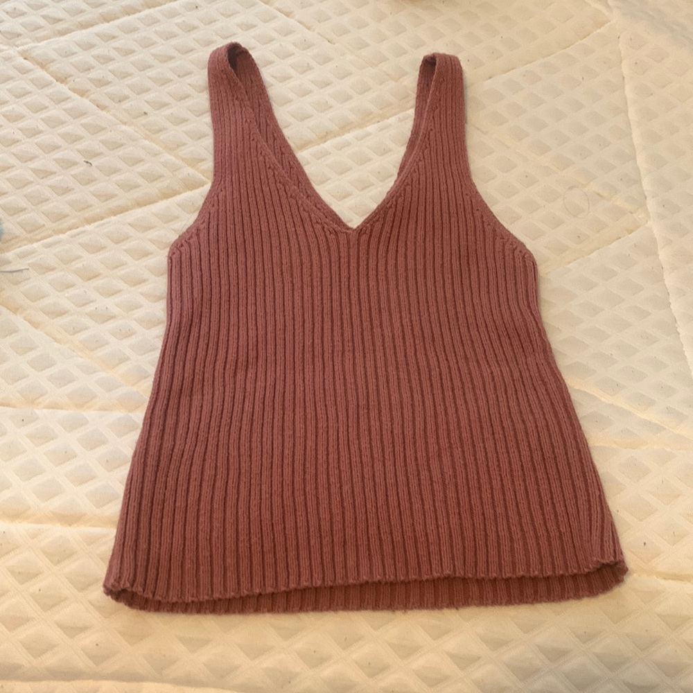 Rust color knit tank top